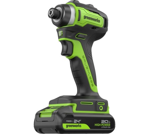 Винтоверт ударный аккумуляторный  Greenworks 24V ID3170 (2хАКБ 2Ач и ЗУ)