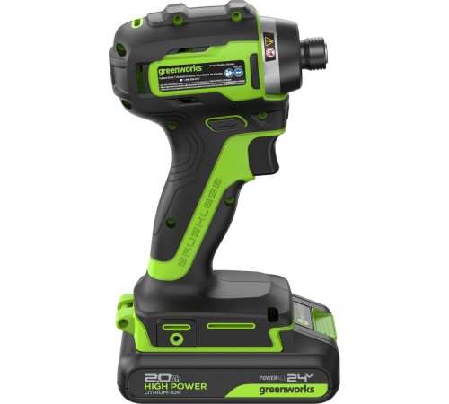Винтоверт ударный аккумуляторный  Greenworks 24V ID3170 (2хАКБ 2Ач и ЗУ)