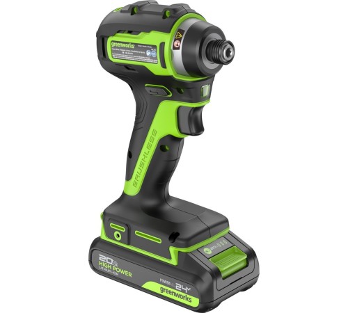 Винтоверт ударный аккумуляторный  Greenworks 24V ID3170 (2хАКБ 2Ач и ЗУ)