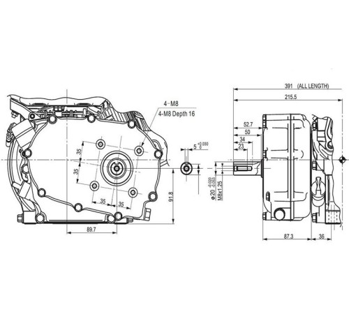 Двигатель бензиновый Lifan 170F-R (сцепление и редуктор 2:1) 7лс