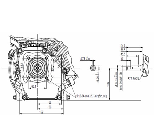 Двигатель бензиновый Lifan 170F (вал 19,05мм под шпонку) 7лс
