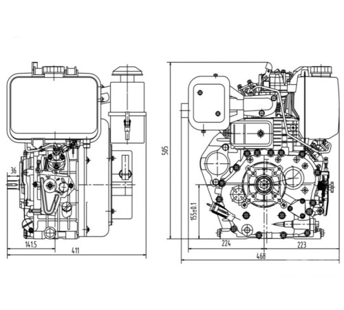 Двигатель дизельный Lifan C192F-D(вал 25мм под шпонку) 13лс 6А