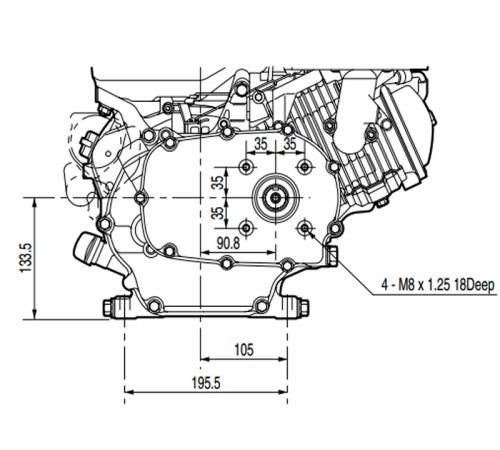 Двигатель бензиновый Lifan 188FD-R (сцепление и редуктор 2:1) 13лс 18А