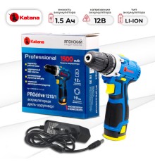 Дрель-шуруповерт аккумуляторная KATANA PROdrive 1215/1 в кор. (АКБ и ЗУ)