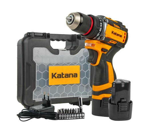 Дрель-шуруповерт аккумуляторная KATANA CD2600 в кейсе (2хАКБ и ЗУ)
