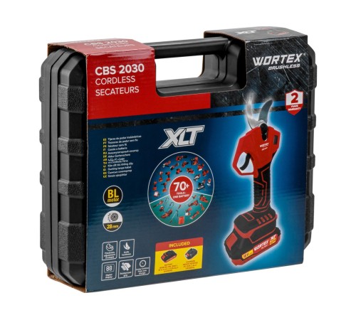 Секатор аккумуляторный Wortex CBS 2030 в чем. ALL1 SET (АКБ и ЗУ)