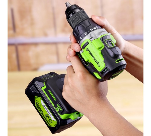 Дрель-шуруповерт аккумуляторная Greenworks 24V GD24DD90 (1хАКБ 5Ач и ЗУ)