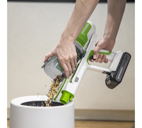 Пылесос вертикальный аккумуляторный Greenworks 24V SV24532 (1хАКБ и ЗУ)