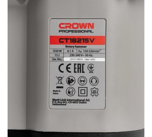 Перфоратор электрический Crown CT18215V BMC