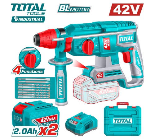 Перфоратор аккумуляторный Total TRHLI422682 (2хАКБ и ЗУ)