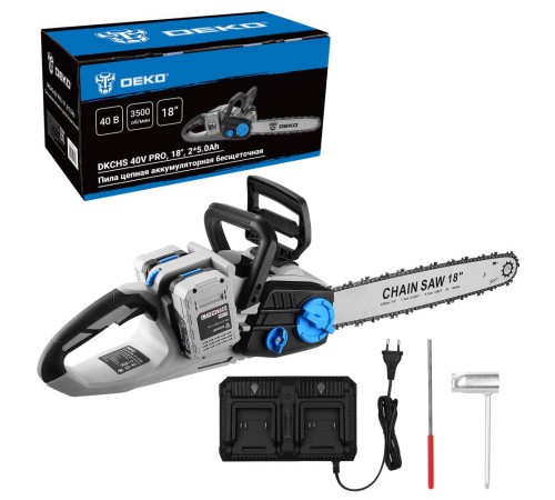 Пила аккумуляторная Deko DKCHS 40V PRO (2хАКБ и ЗУ)