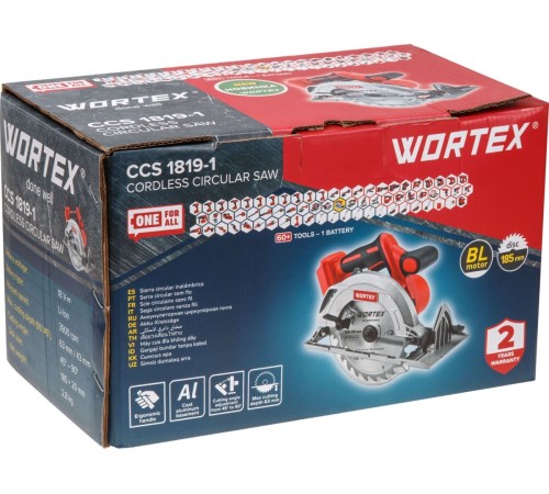 Пила циркулярная аккумуляторная Wortex CCS 1819-1 в кор. ALL1 XLT SOLO (Без АКБ и ЗУ)