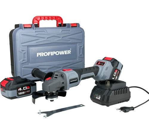 Угловая шлифмашина аккумуляторная ProfiPower MKDGA-20V E0080 (2хАКБ и ЗУ)