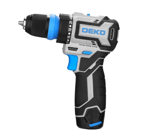 Дрель-шуруповерт аккумуляторная  Deko Loner 12V PRO (АКБ 3Ач и ЗУ)