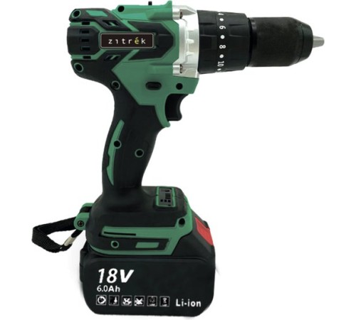 Ударная дрель-шуруповерт аккумуляторная Zitrek Green Impact 18V (2хАКБ и ЗУ)