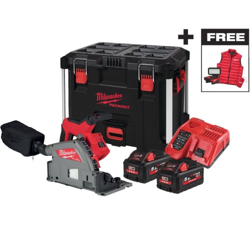 Дисковая пила аккумуляторная Milwaukee M18 FPS55MC-552P 4933499456 (2хАКБ и ЗУ)