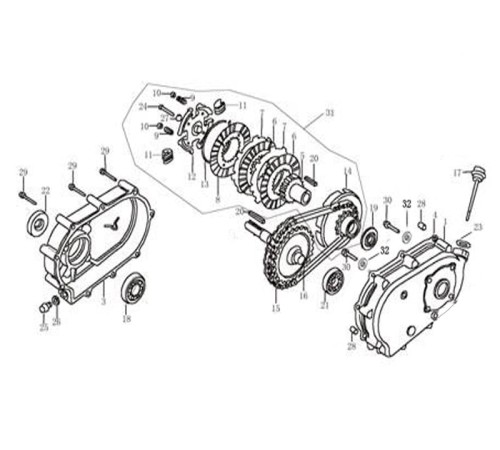 Двигатель бензиновый Lifan 190FD-R (сцепление и редуктор 2:1) 15лс