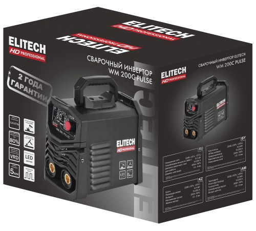 Сварочный инвертор ELITECH HD WM 200C PULSE