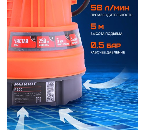 Дренажный насос Patriot F300