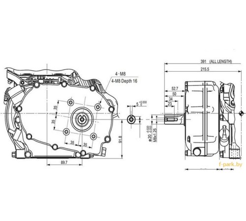 Бензиновый двигатель Stark GX210F-R