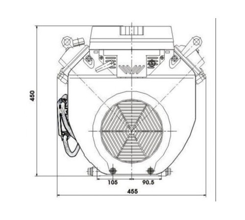 Двигатель бензиновый  Lifan 2V78F-2А PRO 27 л.с. 20 А