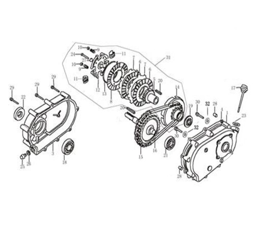 Двигатель бензиновый  Lifan 190F-R (сцепление и редуктор 2:1) 15 л.с.