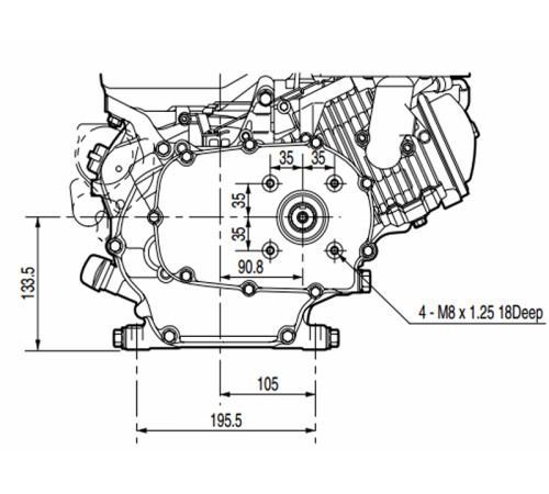 Двигатель бензиновый  Lifan 190F-R (сцепление и редуктор 2:1) 15 л.с.