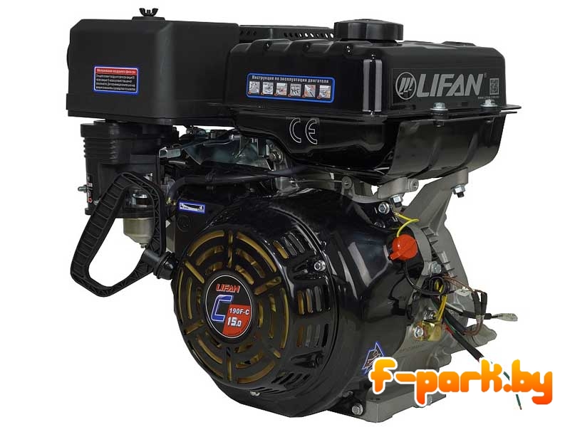 Двигатель бензиновый Lifan 190F-CR Pro (сцепление и редуктор 2:1) 15 л.с. 18 A
